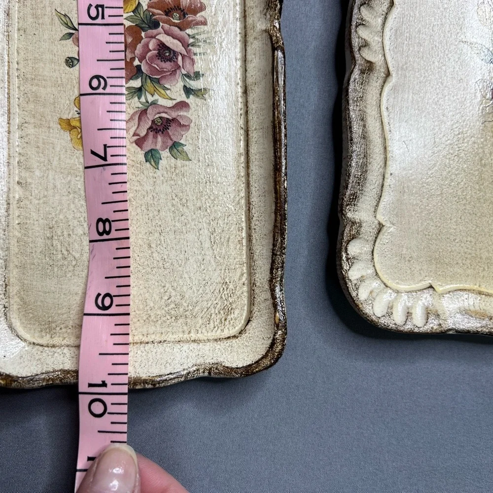 Vintage Florentine Trays Set of 2 Proto Firenze Italy Hand Painted